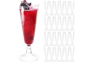 Tryslyn 25 Pezzi Bicchieri Champagne, Spumante Plastica, Flute Tazze di Trasparenti per Feste, Matrimoni, Compleanni(160ML)