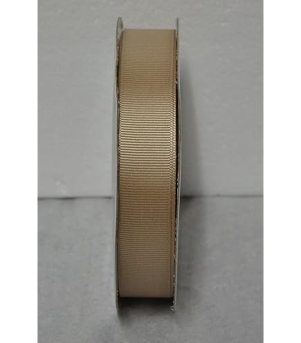 Nastro Grosgrain Beige 20 Mm X 50 Metri - Rotolo Da 50 Mt In Tessuto Rigato Per Sartoria, Bomboniere E Decorazioni Fai Da Te