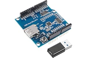 Youmile Carte de développement USB Host Shield pour Arduino UNO MEGA 2560 1280 MAX3421, prise en charge Android ADK et fonction USB HUB avec adaptateur USB vers Type-C OTG