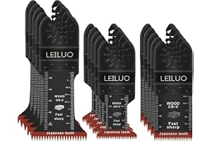 LEILUO 15 delar oscillerande multiverktyg sågblad Japan tänder extra lång | Snabb, rena träsnitt och djupa dykskärningar. Lämplig för DeWalt, Makita, Milwaukee med mera. Inte starlock