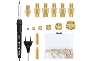 YIWONFU Soldador de estaño 80W 139 Insertos Roscados Kits, Soldador Profesional con Temperatura Ajustable 180℃-520℃, M2/M3/M4/M5/M6/M8 para 3D Printing