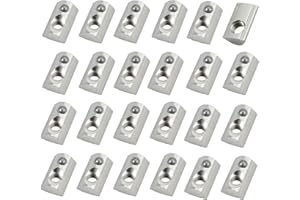 AYYDS 100 dadi scanalati a T M6 M8, dadi scorrevoli, scanalatura 6, scanalatura 8 europei, dado a T con sfera, in acciaio al carbonio, dado a T per profilo in alluminio (M6)