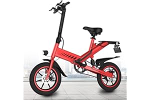 FOCIEL Bicicleta Electrica Plegable, 12'' Bici Electrica con Batería Extraíble de 36V 10.4Ah, Alcance hasta 30-45 km, Welocidad Máxima 25 km/h Bici Electrica, Ebike Hombres Mujeres