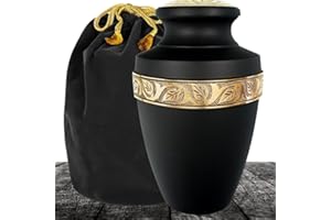 Trupoint Memorials | Urnes Funéraires pour Cendres humaines | Urnes décoratives | Urnes pour Cendres humaines | Noir | Large