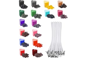 ‎VIKY VIKY® Kerzen Selber Machen Set, 16 Kerzenfarbe 5 g, Kerzenwachs Farbe, Kerzenwachs Farben Mit 100 Stück Kerzendochte für Kerzen(10CM), Wachsfarbe für Kerzen, DIY Kerzenherstellung Wachsfarben