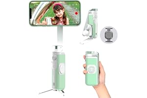 PowerVision S1,Smartphone Gimbal 3-Achsen-Stabilisator für Handys mit kabellosem Laden, Gesichtserkennung, Gestensteuerung, tragbarem Design Stabilisierung für YouTube/TikTok/Vlog(Explorer Kit, Grün)