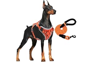 Supet Pettorina per Cani Antistrappo, Pettorina Imbottita con Strisce Riflettenti, Pettorina Morbida Regolabile per Cani, Pettorina Traspirante per Cani di Taglia Grande, Media e Piccola