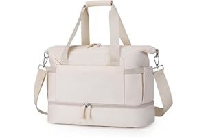 ETRONIK for New Ryanair Cabin Bags 40x30x20, 24L Water-Resistant Travel Bag with Shoes Compartment, Underseat Hand Luggage Bags with Wet Pocket, Carry On Bag for Overnight Weekend Hospital Gym, Beige​