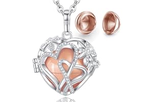 EUDORA HARMONY BALL EUDORA Naszyjnik z urną na prochy, kremacja, biżuteria na prochy, naszyjnik, serce, wieczna miłość, różowe złoto, kula, wisiorki na prochy, pamiątka, naszyjnik, prezenty pamiątkowe dla ludzi, zwierząt