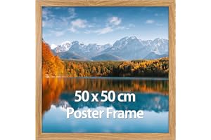 Vasemouh 50 x 50 MDF-ram, vägg fotoram, perfekt för hemmakontor, ram i naturligt trä, 1 st