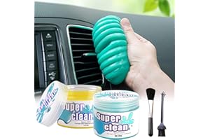 SHMSHNG Limpiador de Teclado Gel, 2 Pcs Gel de Limpieza para el Coche con 2 Cepillo Teclado Gel Universal de Limpieza de Polvo Limpiador de Bacterias de Suciedad Reutilizable Limpiador de Teclas