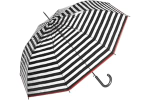 HAPPY RAIN Paraguas automático transparente negro, transparente, 100 cm, Paraguas de bastón