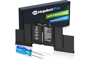 NinjaBatt Batteria A1618 per Apple MacBook Pro Retina 15" [SOLO metà anno 2015] A1398 - Alta Capacità [11,36V/99,5Wh]