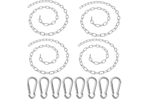 QIQN Kette 304 Edelstahl Metall Ketten 4Meter Ø2mm Rundstahlkette mit Karabiner für Schaukeln Hängesessel Sandsäcke Blumentöpfe Vogelkäfig Schatten Segel Zaun Haustier Hundekette Billboard Ornaments DIY