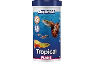 King British | Copos para Peces Tropicales 55g: Alimento Completo con Multivitaminas e Ingredientes Naturales para Acuario