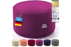 ‎BODY & MIND Body & Mind® Yogakissen Meditationskissen Boden Sitz-Kissen Polster für Meditation & Yoga; waschbarer Bezug und atmungsaktiver Premium Füllung; 18 cm Sitzhöhe