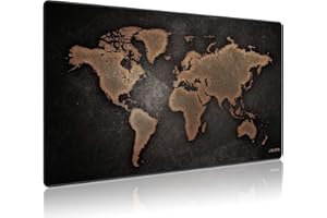 JL JIALONG JIALONG Gaming Mouse Mat Desk Office Mouse Pad Large Size 900x400x3mm Comfortable Mousepad with Personalized Design for Laptop, Computer and PC - Retro World Map