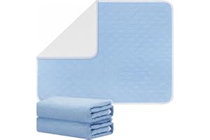 Fefod Empapadores Cama Adultos Lavables, 2 PCS Protector Cama Reutilizable, 4Capas de Protección Impermeables Bebe, Lavable Resguardos para Incontinencia Adultos Mayores Niños y Mascotas (70x90CM)