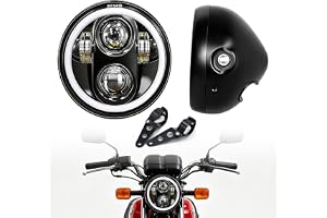 6,5 tum motorcykel LED-strålkastare med hållare, universell strålkastare