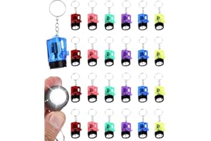 Cexovo 24 Stück Mini Taschenlampe Schlüsselanhänger LED Schlüsselanhänger Kinder Taschenlampe, Bunt Kindertaschenlampe Spielzeug für Kinder Mitgebsel Geschenke zur Einschulung Camping Wandern