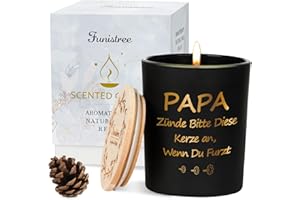 ‎FUNISTREE Lustige Vatertagsgeschenke für Papa, Zeder Duftkerzen im Glas Bester Bonus Papa Geschenke, Vatertag Geschenke für Vater Stiefvater von Tochter Sohn, Geschenkideen Geburtstagsgeschenk für Papa