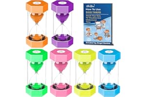SuLiao Sand Timers 1/2/3/5/10/30 Minute, Plastic Hourglass Sand Timer for Kids, Colorful Large Hour Glass Sand Clock, Visual Sand Watch Sandglass Set for Classroom Games Kitchen Office Desk
