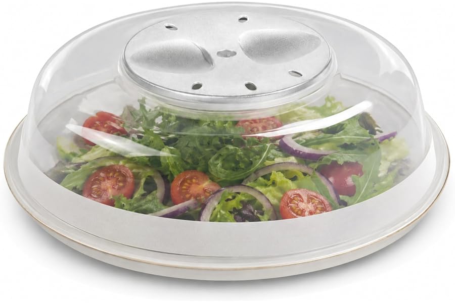 PARENCE.- Campana universal de horno microondas/tapa de alimentos, prevención de astillas, olor, cocción uniforme - 24 cm, tr