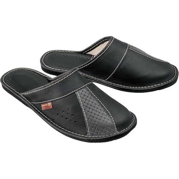 Kristian Shoes Chausson Homme 142 En Cuir - Mules Élégantes Faites Main En UE - Fermeture Scratch - Confort Été - Style Raffiné
