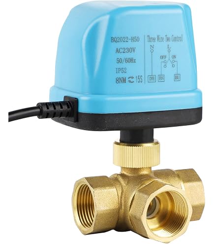 Motorisierter Kugelhahn- (1/2, 3/4 oder 1) Messing, Elektrisches Kugelventil, 9-24V AC/DC und Einrichtung mit 3 Drähten