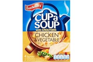Batchelors Taza De Sopa Con Trocitos De Pan De Pollo Y Verduras (4 Por Paquete - 110g) (Paquete de 2)