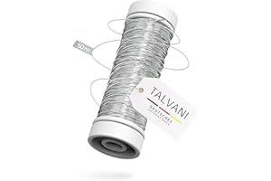 TALVANI Schmuckdraht | Basteldraht – Hochwertiger Draht zum Basteln – Premium Blumendraht, DE Versand – Verbesserter Schmuck Draht zum Dekorieren in Silber, Ø 0,30 mm | 50 m