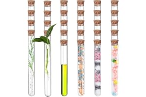 FIVAVA Reagenzglas mit Korken 30 Stück Reagenzgläser für Blumen Kunststoff 20ml Transparent Reagenzgläser（ 150x16mm）