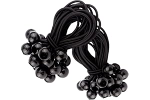 UPGRADE4CARS 50 gumek napinających z kulką w kolorze czarnym | mocowanie ekspandera do plandek, banerów, przyczep, namiotów, trampolin itd. | uniwersalne napinacze gumowe