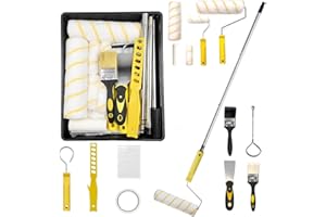 SUZMEI Paint Tray Set, 17 pcs, Paint Roller Kit, Paint Rollers 9 Inch, Small Paint Roller, Paint Roller Tray, 4 Inch Paint Roller, Paint Roller Set, (Paint Rollers and Trays Sets)