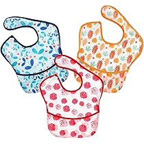 2 Bavaglini Impermeabili In Plastica EVA Per Bambini - Con Tasca, Lavabili, 31x28 Cm, Dai 6 Mesi - Foto 5