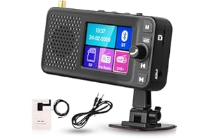 VECHTEL Radio Dab/Dab+ Rechargeable avec Bluetooth et Batterie Rechargeable 1500 mAh, Radio Numérique Portable avec Écran Couleur LCD 2,4 Pouces, FM Digital avec Émetteur FM, Bluetooth TF/AUX