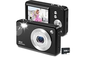 FCEOUL Macchina Fotografica Digitale1080P 48MP Fotocamera Digitale con Scheda di Memoria Da 32GB, Zoom Digitale 16x, fotocamera bambini per Studente Adolescenti e Principianti