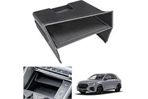 GAFAT Compatibile con Audi Q3 F3 2019–2024 2025 Contenitore Portaoggetti Console Centrale, Q3 Sportback S-Line RS Q3 2025 Organizer Vano Portaoggetti inferiore alla Console Centrale, Q3 F3 Accessori