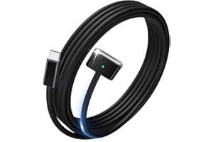 Stouchi USB C to Magnetic 3 Cable 1.8M 140W Fast Charging MacBook Air Charger Cable Compatible with MacBook Pro (16"/14" 2024/2023/2021), Air (15''/13'' M4 2025, M3 2024, M2 2023, M2 2022)-Black