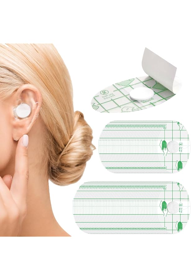 120 Autocollants étanches Pour Oreilles - 6,8x4,4cm, Film PU - Protection Piscine, Douche, Après Perçage - Enfant/adulte - 12