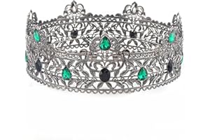 LEEMASING Men's Crowns Metal Adult Men Birthday Prom Homecoming Party King Crown For Cosplay Wedding (Black)