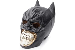 Tuzsocr Creative Skull Head Sculpture, Resin Skull Model 1:1 Replica,Mask Skull Desk Ornament, Novelty Skull Statue Collectible Figurines,for Home Bar Party Table Decorations Halloween Sculpture Gifts