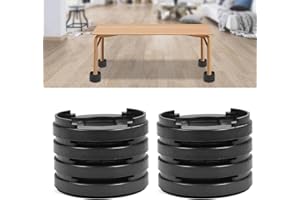 GOTOTOP 8pcs/set Plastic Round Shape Multi-slot Chair Bed Riser Elephant Feet Lifter Furniture Extra Raiser Stand Leg Risers Non-slip Bed Riser for Table Desk (Black)