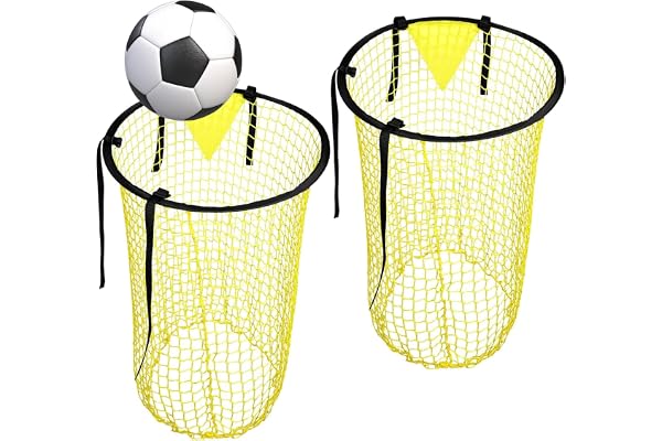 MOLHEM Filet de football pliable - Lot de 2 - Équipement d'entraînement de football - Durable et portable - Cible pour la pratique de tir, jeux de cour, enfants et adultes (utilisation intérieure