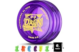 YOSTAR JoJo Kinder D3 Kristall Lila, Trick JoJo Profi Reaktionsfreudiges Yoyo für Kinder, 2a Looping Jo jo Spielzeug, Kunststoff Jo-jo mit Leerlauf mit 6 Schnur, Yo-yo Handschuh