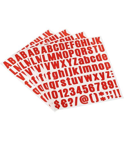 QUARKZMAN 440pz 8 Fogli Lettere Adesive Vinile Impermeabile Alfabeto Adesivo Autoadesivo Letteras per Adesivi Interni/Esterni Cassette Postali Porte Artigianali Decorazioni Natalizie Arancia