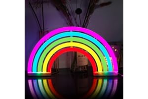 ENUOLI Arcobaleno Neon Sign Lampada a luce al neon Batteria/USB Operato Neon Wall Art Neon Night Light per decorazioni per feste a casa Luce al neon per bambini Amici Regali (colorato)
