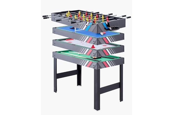 VEVOR Table de Hockey sur air, 122 cm, Ensemble de Table de Jeu Combo, 4 en 1, Table de Combinaison Multiple avec Hockey, Billard, Baby-Foot, ping-Pong, poussoirs et palets, pour Famille et Bureau