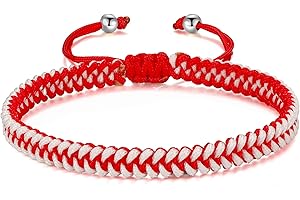 JENDEAR SHINE Bracelet en Corde Tressée Femmes Hommes, Filles Garçons Anniversaire Amitié Couple Cadeaux Bijoux Faits à la Main Corde Noire Corde Rouge