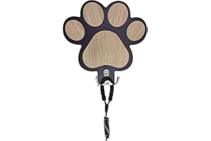 Gxdamxz Hunde Garderobe, Hundegarderobe Holz Hundeleinenhalter Wand für Hundezubehör & Halsband, Dog Leash Holder for Wall, Schwarz